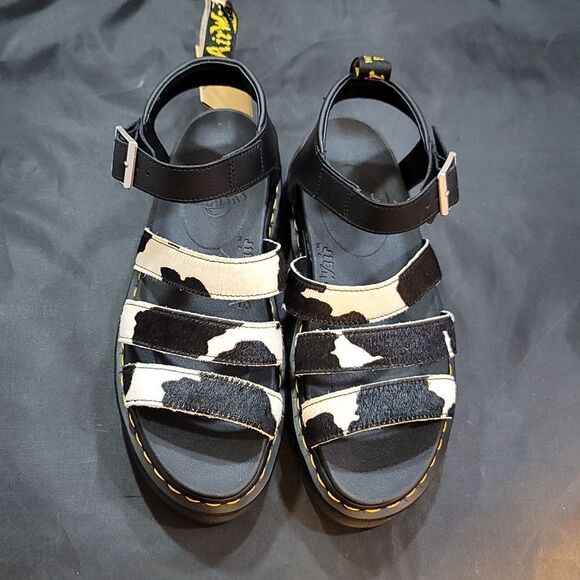 BRAN NEW DR.MARTENS BLAIR GENUINE CALF HAIR WOMEN SANDAL - Picture 3 of 16